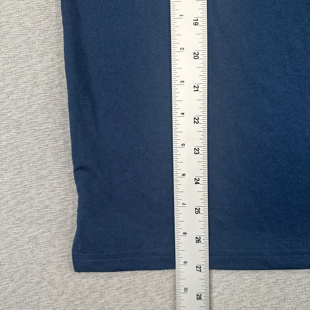 Burlebo Shirt Womens Small Navy Blue Solid Performance Short Sleeve Stretch - Picture 6 of 9